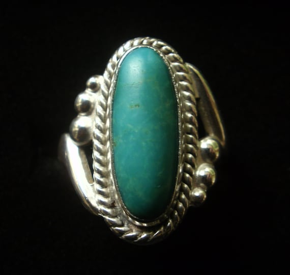 TURQUOISE Sterling Silver Ring BELL TRADING Size … - image 1