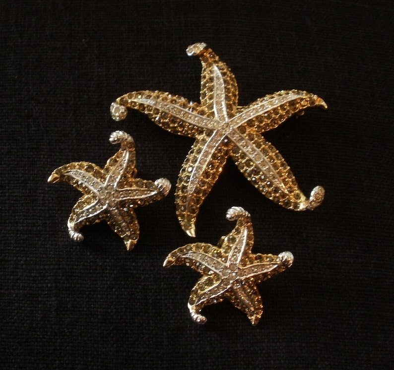 Signed BOUCHER STARFISH Pin Missing Stone Replace from Free Earrings