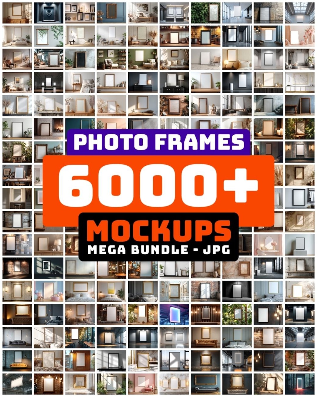 6000+ Photo Frame Mockups Bundle, Wall Art Frame Mockup Set, Interior ...