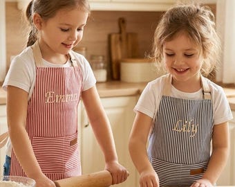 Delantal infantil bordado personalizado, delantal de cocina infantil, delantal personalizado para pequeño panadero, delantal de chef infantil, regalo de repostería para niños.