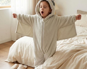 Disfraz de fantasma blanco, mono de animalito, mono con capucha de dibujos animados, mono de invierno acogedor para bebé, disfraz de franela con capucha, mono de invierno, pijama cálido.