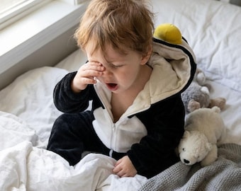 Traje polar de pingüino, mono de animalito, mono con capucha de dibujos animados, mono de invierno acogedor para bebé, disfraz de franela con capucha, mono de invierno, pijama cálido