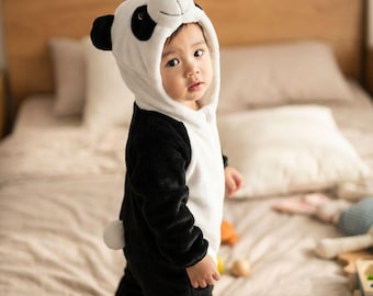 Disfraz de franela con capucha, mono de invierno, pijama cálido, mono de animalito, mono con capucha de dibujos animados, mono de invierno acogedor para bebé.