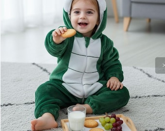 Traje de serpiente verde, mono de animal lindo, mono con capucha de dibujos animados, mono de bebé de invierno acogedor, disfraz de franela con capucha, mono de invierno, pijamas cálidos