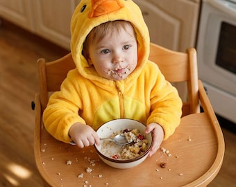 Duck fleece baby suit,Flannel Hooded Costume,Winter Onesie,Warm Pajamas,Cute Animal Romper,Cartoon Hooded Jumpsuit,Cozy Winter Baby Romper