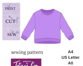 Kindersweater pdf, pdf-naaipatroon, geschikt voor beginners