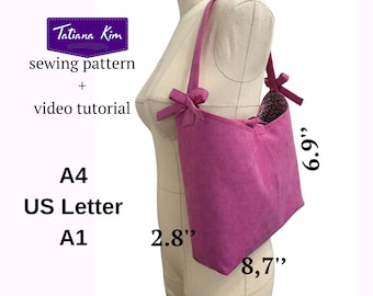 Videotutorial hobo-tas naaipatroon, tas pdf-naaipatroon, schoudertas, instant download slouchy tas, crossbodytas