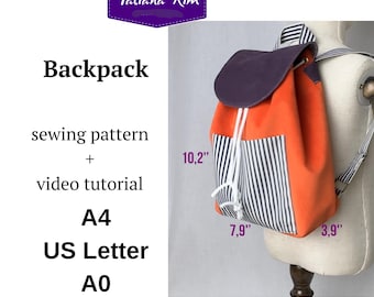 Backpack sewing pattern, Bag pattern PDF, Beginner friendly