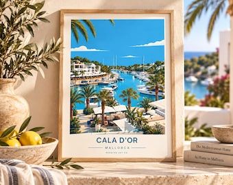 Kunstdruck „Cala d'Or Marina Mallorca“ – Reiseposter „Mittelmeerhafen“