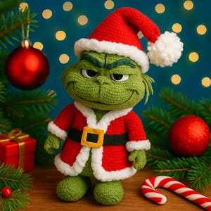 Grinch Amigurumi Crochet Pattern-Cute Amigurumi Christmas Doll PDF Tutorial, Holiday Crochet Pattern