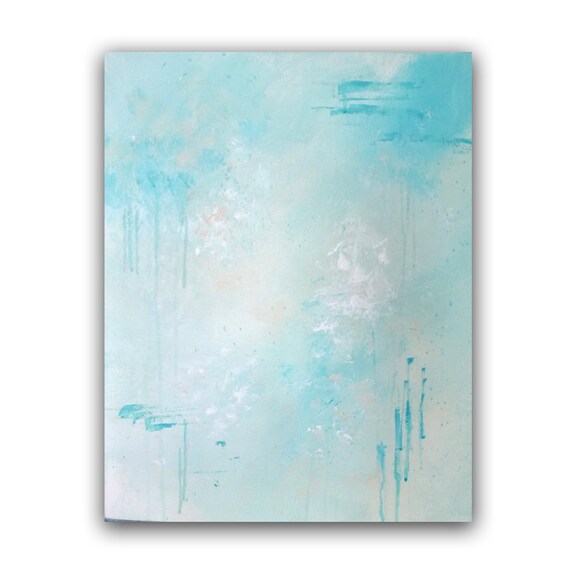 Original Abstract Painting, Christian Art, 16x20 Acrylic Wall Art, titled "Living Water"