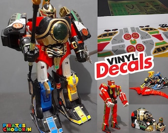 Dx vintage Thunder Megazord Power Ranger MMPR Decals Sticker Replacement Dairanger Dairenoh