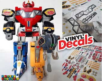 Dx vintage Megazord Power Ranger MMPR Decals Sticker Replacement Zyuranger Daizyujin