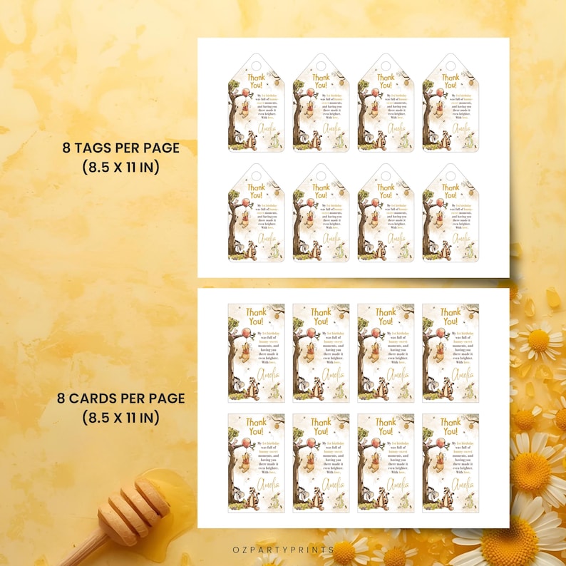 Birthday girl Winnie the Pooh invite, editable first birthday card, digital printable template, Canva design for instant customization.