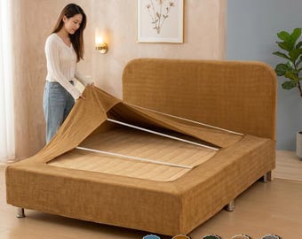 Set di coprimaterasso e copritestiera adatti agli animali domestici, rivestimento antigraffio per rete a molle, protezione elasticizzata per telaio del letto.