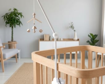 Adjustable Wooden Baby Mobile Arm, Crib Holder, Scandinavian Nursery Decor
