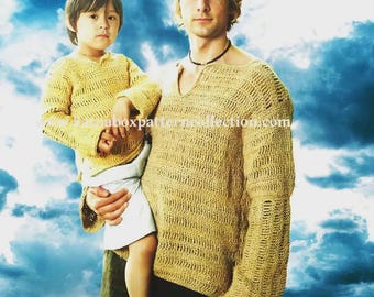 Crochet PDF Pattern: Man and Childs' Track Stitch Tunic