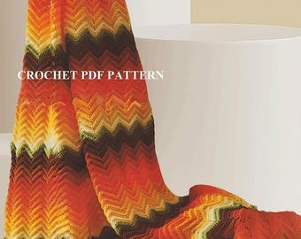 Crochet PDF Pattern: Ombre Ripple Afghan