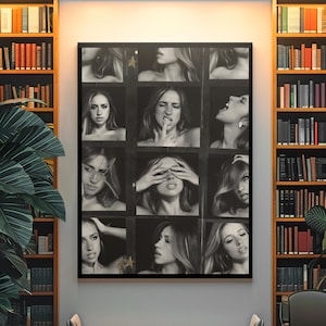 Aesthetic Tate Mcrae Wall Art | Minimalistic Stockholm Style Poster | Vintage Black & White Wallmount | Y2K Stylish Photo