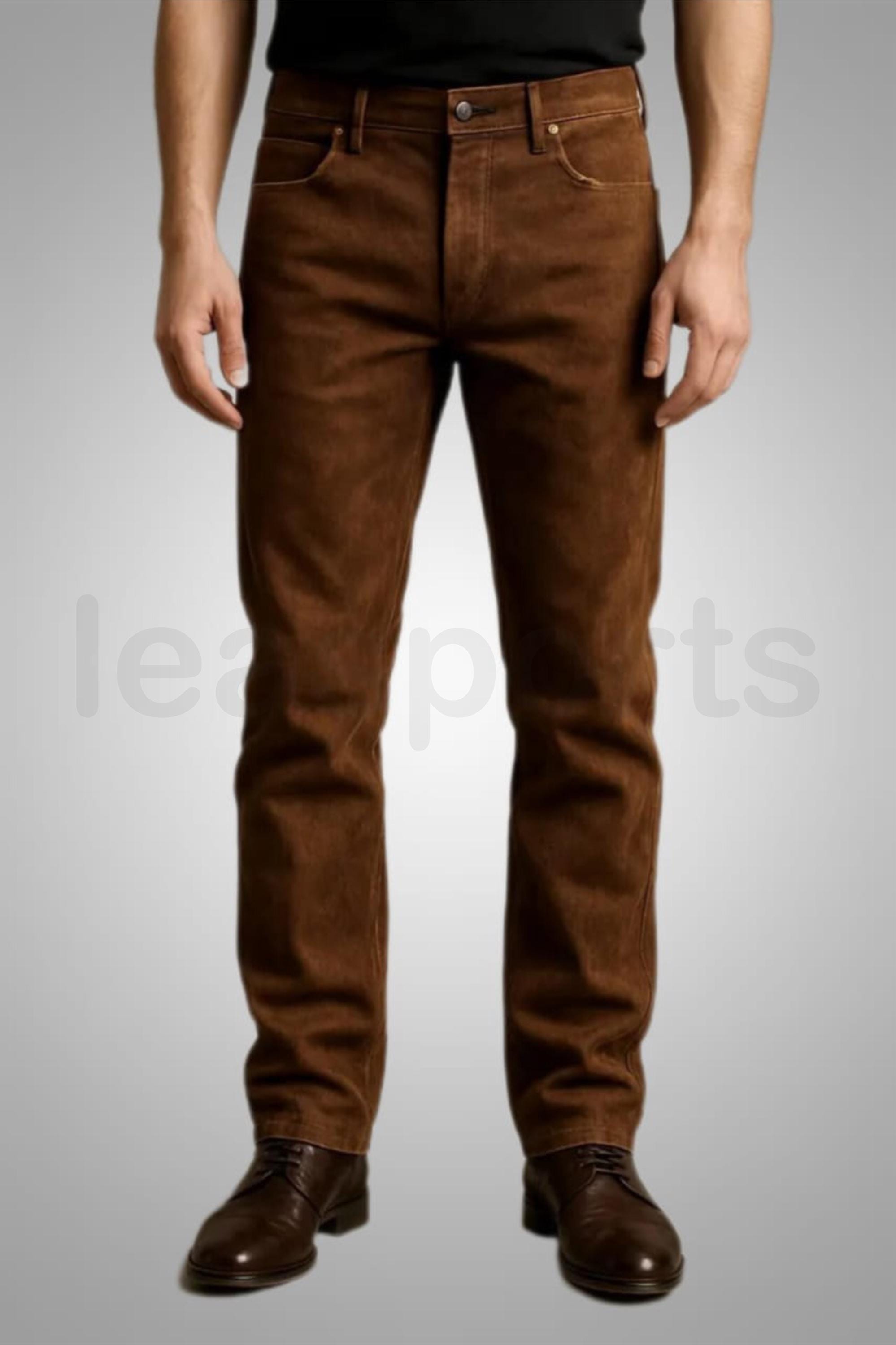 Pantaloni Le New 70's - Cammello Camoscio - Pelle Di Capra - S&eacute;zane