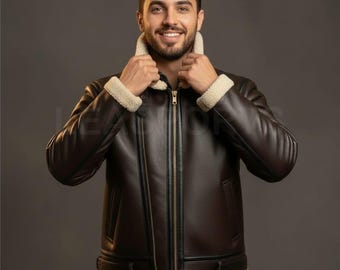 Men's B3 Sheepskin Aviator Jacket – Genuine Leather Bomber Pilot Coat