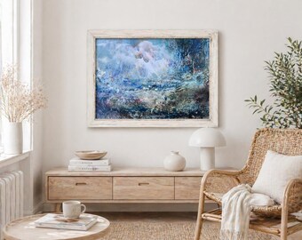 Originalgemälde Abstrakte Landschaft / Meerlandschaft / Acryl mit Bienenwachs