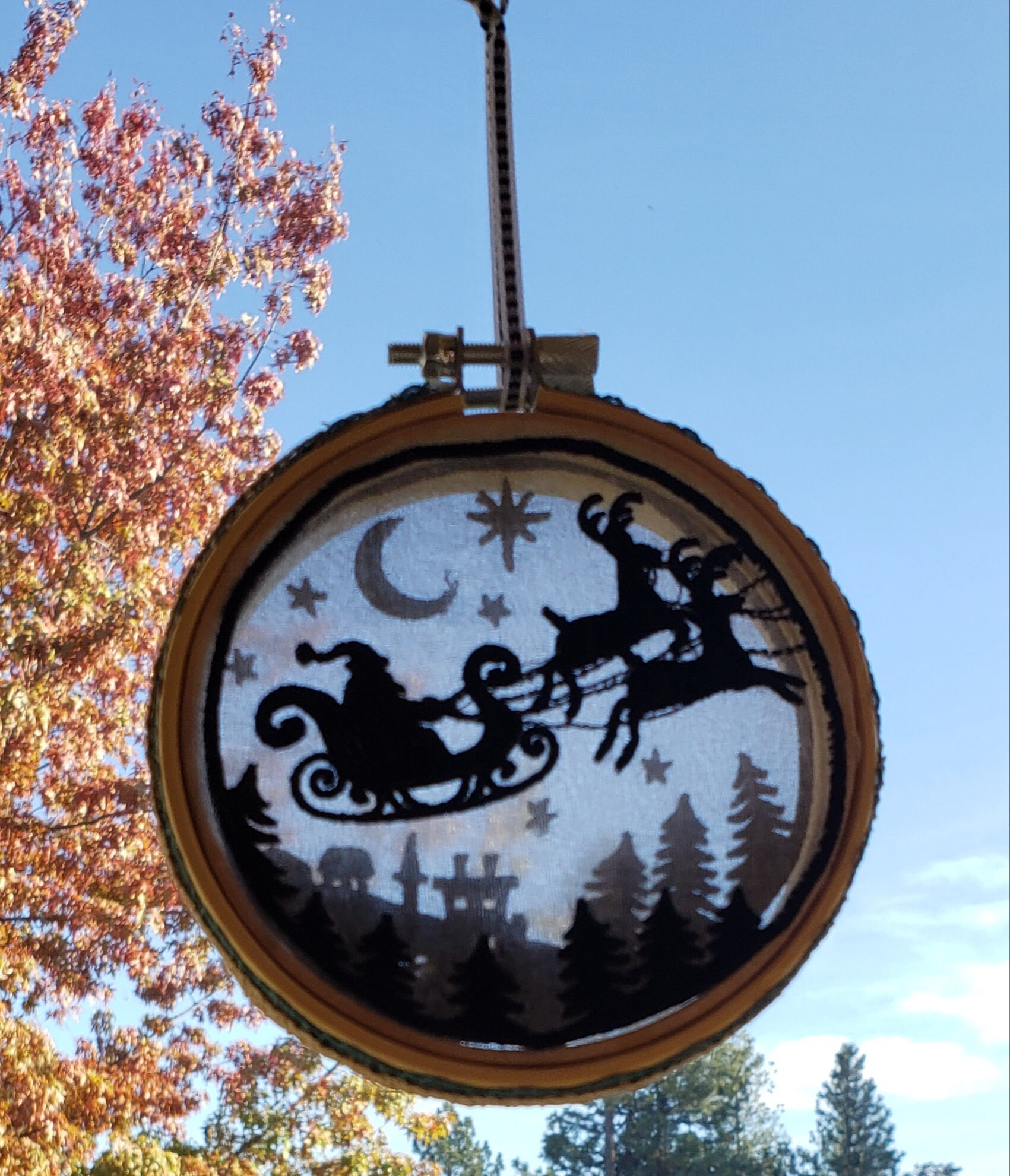 Vintage christmas christmas lights new in the box vintage Santa Christmas scene light box ornment | Etsy