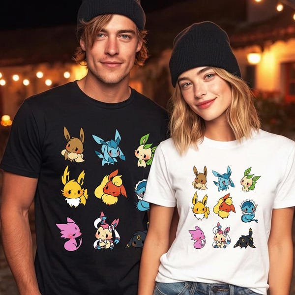 ポケモン イーブイ 進化生物 Tシャツ - かわいい人気進化生物ジャンパー - 面白い誕生日プレゼントパーカー