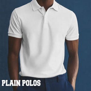 Camisa polo lisa unissex, camiseta clássica com gola, polo lisa minimalista, blusa casual elegante.