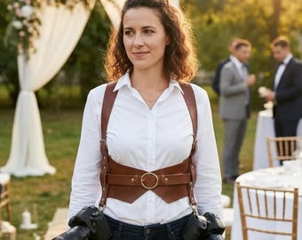 Leather Camera Harness Pattern | Adjustable Dual Strap Vest Template (Digital Download)