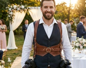 Leather Camera Harness Pattern | Adjustable Dual Strap Vest Template (Digital Download)