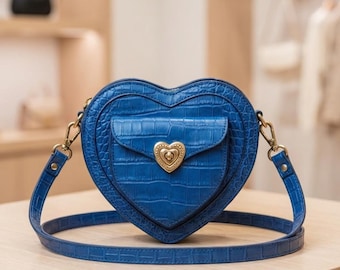 Heart Leather Bag Pattern PDF | Zipper Crossbody Purse Template