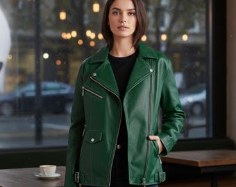 Asymmetric Moto Jacket Sewing Pattern – Faux Leather, EU Size 38 (PDF Pattern)