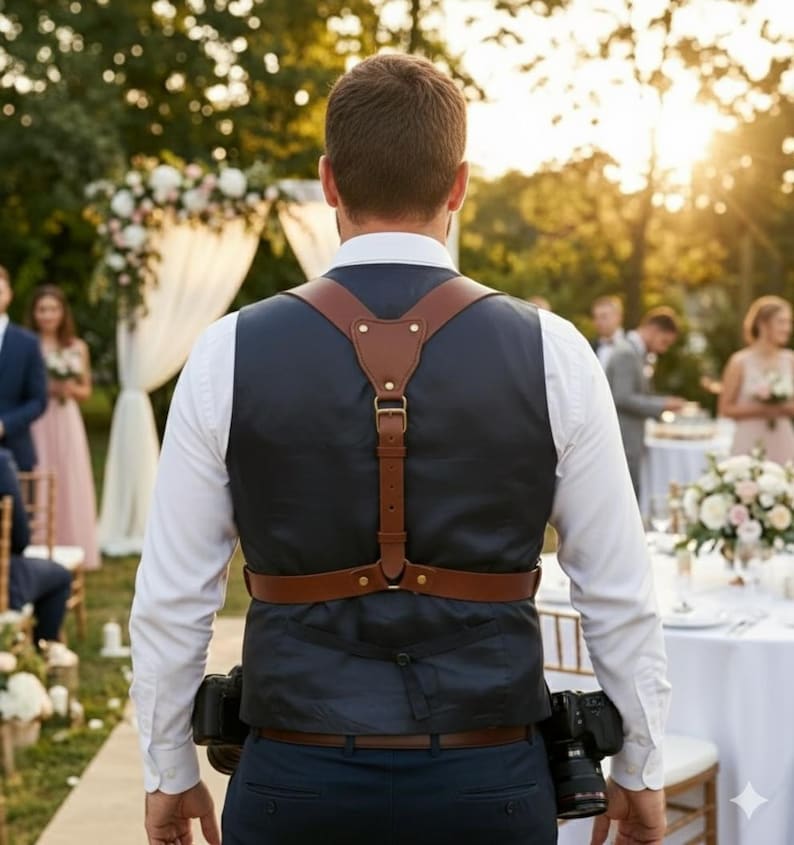 Leather Camera Harness Pattern | Adjustable Dual Strap Vest Template (Digital Download) image 5