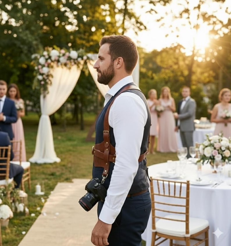 Leather Camera Harness Pattern | Adjustable Dual Strap Vest Template (Digital Download) image 4