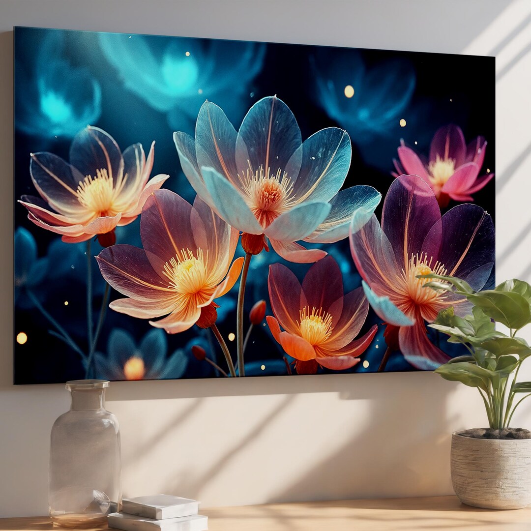 Lotus Flower Tempered Glass Wall Art – Modern Floral Decor - Etsy