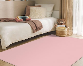Soft Pink Kids Room Carpet, Pink Color Nursery Rugs, Child Bedroom Carpets