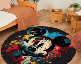 Mickey Mouse Rug, Cartoon Theme Rug, Birthday Gift, Kids Room