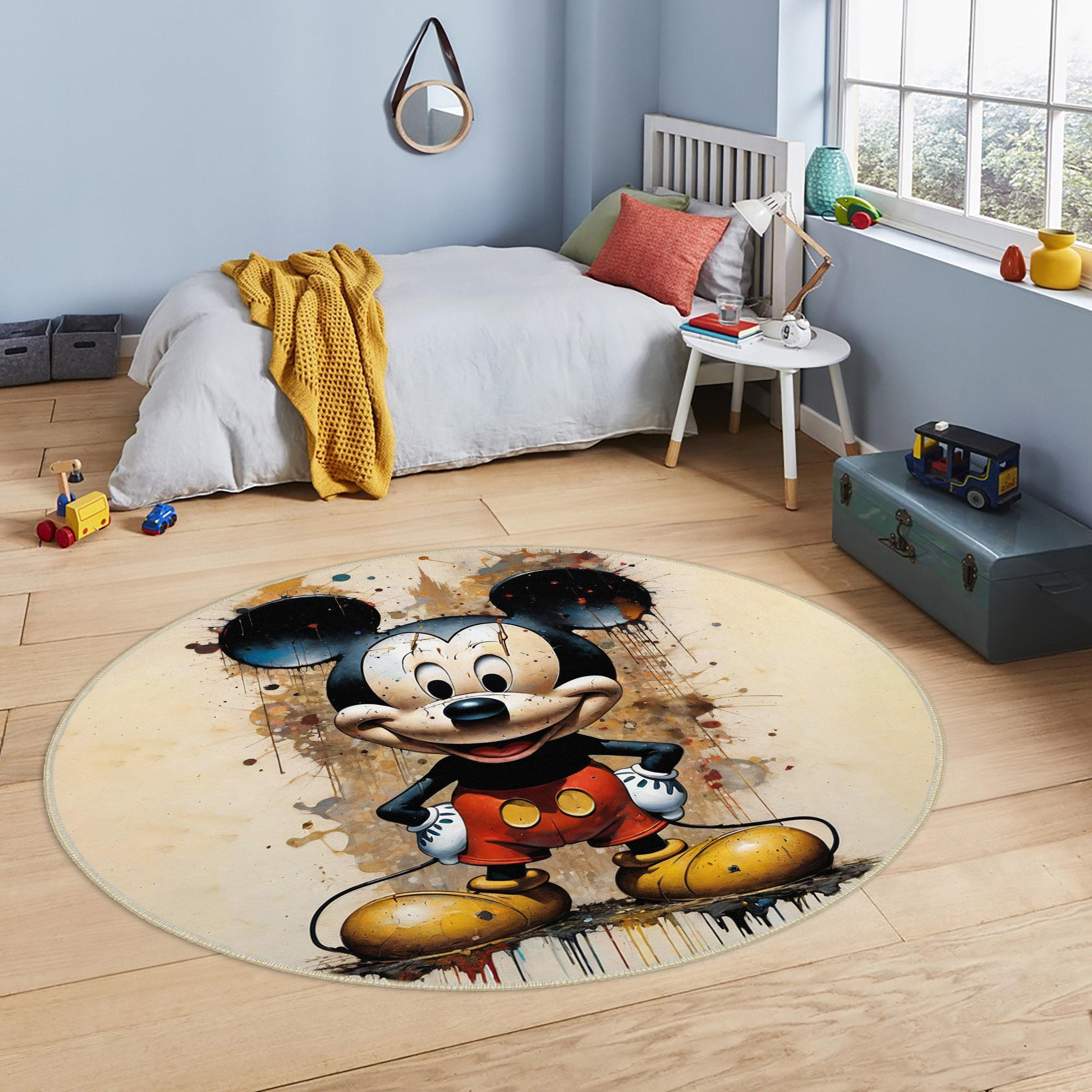 Mouse Rug 2000 Mickey Mouse Design Kids Rug, Nursery Carpet, Mickey Themed Round Rugs ...
