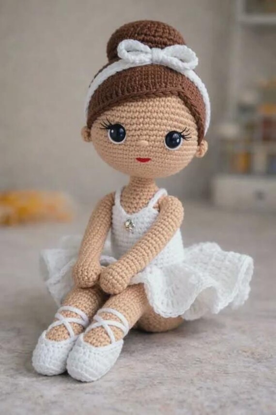 crochet ballerina dress Amigurumi Doll Pattern (PDF Download) Colour:Olive green Nova Cocotte: Aob crepe group-DHD10005 Free pattern grade PDF pattern