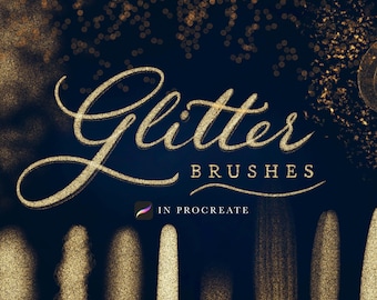 Gold glitter procreate brushes - Metallic foil procreate bundle - Sparkle - Digital art