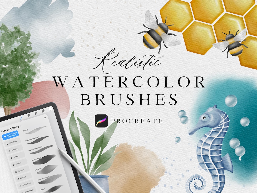 Realistic Watercolor Procreate Brushes - Procreate Watercolour Bundle ...