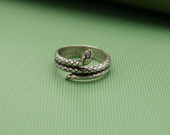 Vintage Snake Ring • Adjustable Snake Ring • Open Snake Ring • 925 Sterling Silver Snake Ring • Gold Snake Ring • Spiral Ring• Snake Jewelry
