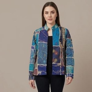 Banjaran Patchwork Jacket, Boho Indian Jacket, Vintage Banjara Jacket, Gypsy Hippie Coat, Embroidered Patchwork Jacket