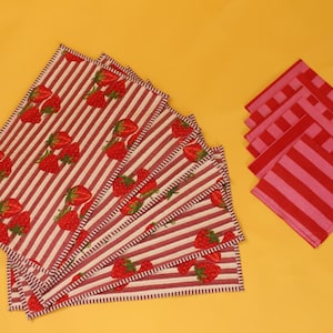 Cotton Placemat Set of 12 Pieces | 6 Quilted Table Mats & 6 Matching Napkins
