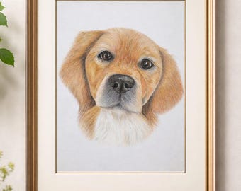 Personalisiertes Haustier Gedenkbild -Regenbogenbrücke Portrait handgezeichnet -Erinnerung Hund Katze Pferd -Tierzeichnung vom Foto - Unikat