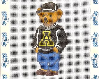 App State Sweater Bear Needlepoint Canvas  - 18 mesh