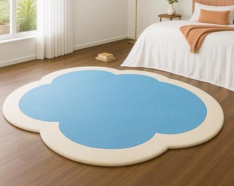 Blue Cloud Area Rug – Soft Nursery Playroom Carpet