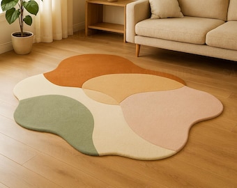 Abstract Blob Area Rug – Modern Boho Home Decor