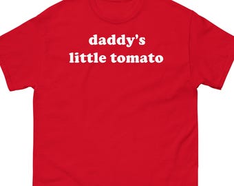 Petite chemise tomate de papa, t-shirt coquette drôle de tomate, cadeau mignon père fille, chemise d'humour de nourriture minimaliste, cadeau de fête des pères